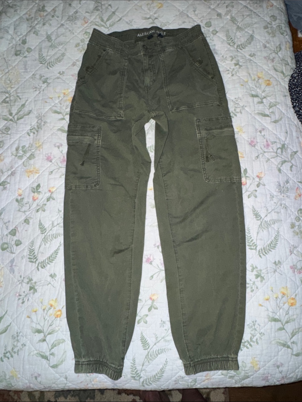 American Eagle Outfitters Olive Cargo Jogger Pants